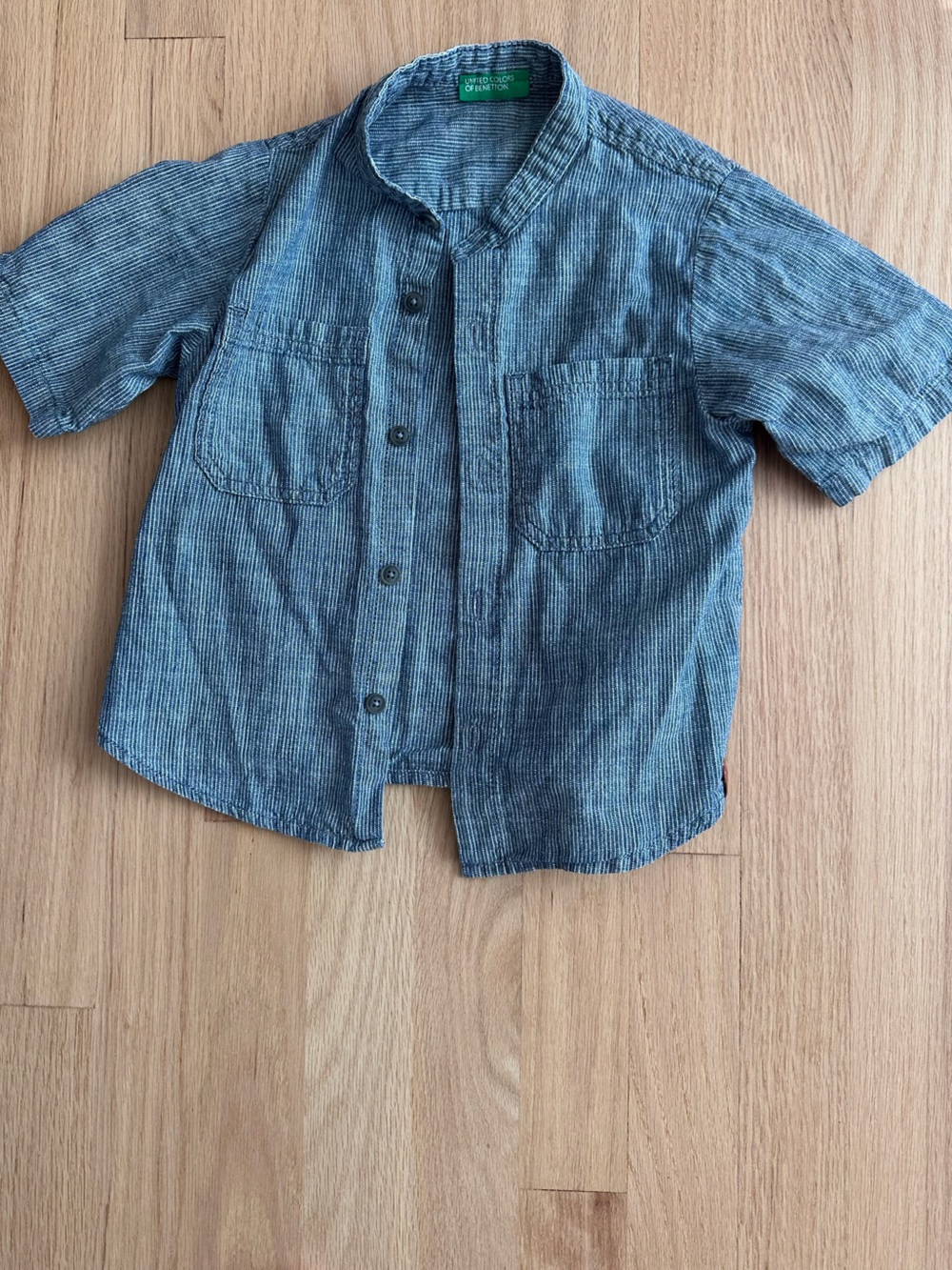 Children's Blue Short-Sleeve Button-Front Shorts - Unbranded